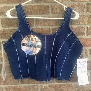 - Denim crop top by THRILL NWT size 2x